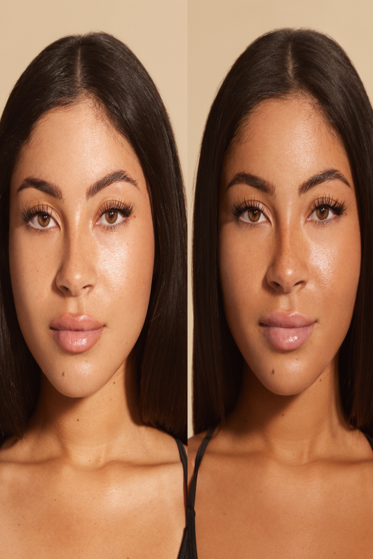 Nuda Face Tan Water Dark Before After