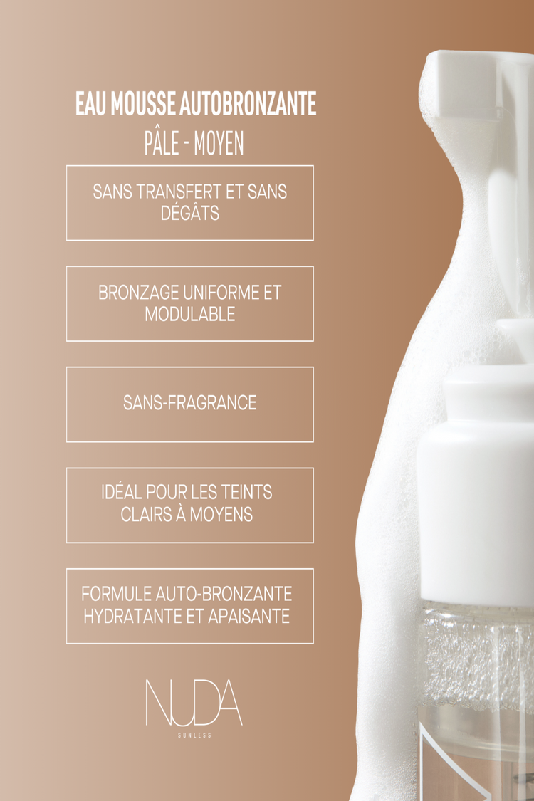 Eau mousse autobronzante - Pâle à moyen